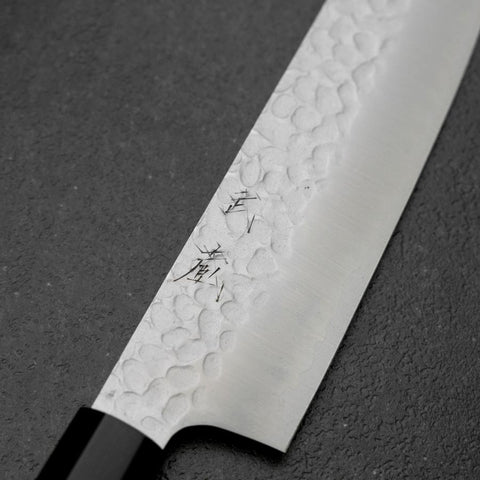 Santoku VG-10 Tsuchime Manche en Buffle et Ébène 165mm-[Musashi]-[Couteaux de cuisine japonais]