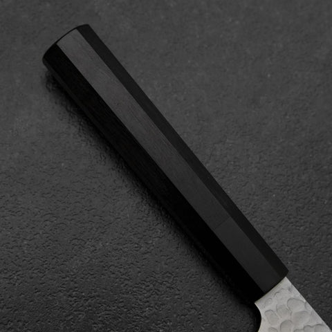 Santoku VG-10 Tsuchime Manche en Buffle et Ébène 165mm-[Musashi]-[Couteaux de cuisine japonais]