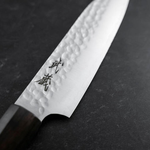 Santoku VG-10 Tsuchime Manche en Ébène 120mm-[Musashi]-[Couteaux de cuisine japonais]