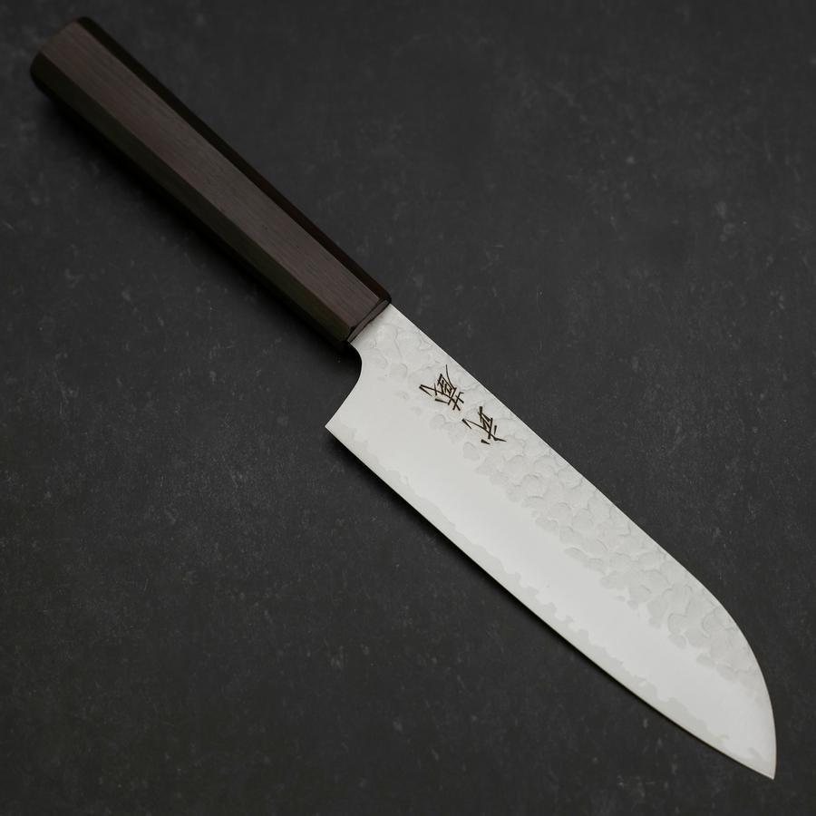 Santoku VG-10 Tsuchime Manche en Ébène 165mm-[Musashi]-[Couteaux de cuisine japonais]
