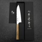 Santoku VG-10 Tsuchime Manche en Olivier 165mm-[Musashi]-[Couteaux de cuisine japonais]