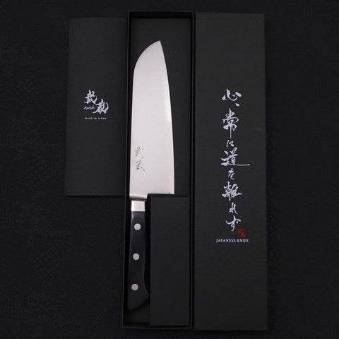 Santoku VG-5 Damas Manche Occidental 175mm-[Musashi]-[Couteaux de cuisine japonais]