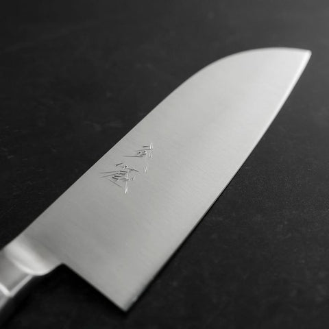 Santoku VG-5 Poli Inox Intégral Manche Occidental 125mm-[Musashi]-[Couteaux de cuisine japonais]