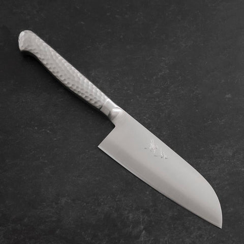 Santoku VG-5 Poli Inox Intégral Manche Occidental 125mm-[Musashi]-[Couteaux de cuisine japonais]