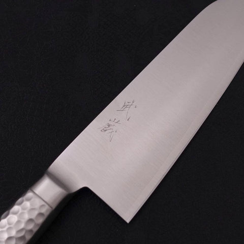 Santoku VG-5 Poli Inox Intégral Manche Occidental 175mm-[Musashi]-[Couteaux de cuisine japonais]