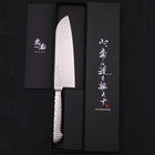 Santoku VG-5 Poli Inox Intégral Manche Occidental 175mm-[Musashi]-[Couteaux de cuisine japonais]