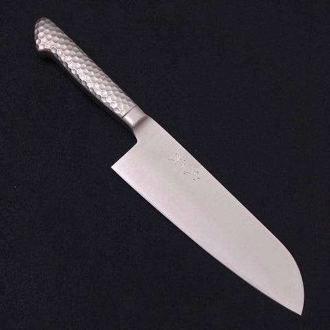 Santoku VG-5 Poli Inox Intégral Manche Occidental 175mm-[Musashi]-[Couteaux de cuisine japonais]