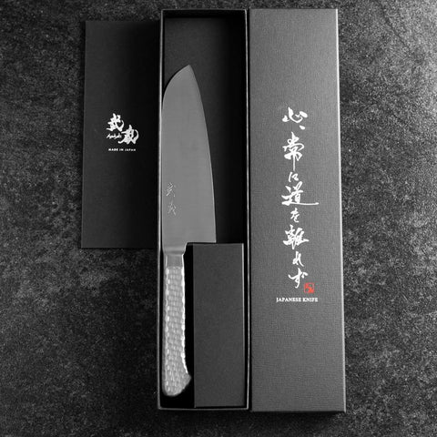 Santoku VG-5 Poli Manche Occidental 160mm-[Musashi]-[Couteaux de cuisine japonais]