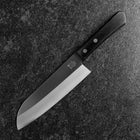 Santoku VG-5 Poli Manche Occidental Noir 170mm (Sans garde)-[Musashi]-[Couteaux de cuisine japonais]