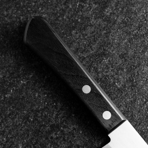 Santoku VG-5 Poli Manche Occidental Noir 170mm (Sans garde)-[Musashi]-[Couteaux de cuisine japonais]