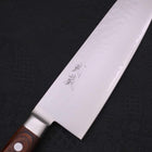 Santoku VG-5 Tsuchime Manche Occidental Marron 175mm-[Musashi]-[Couteaux de cuisine japonais]