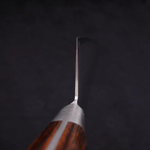 Santoku VG-5 Tsuchime Manche Occidental Marron 175mm-[Musashi]-[Couteaux de cuisine japonais]