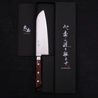 Santoku VG-5 Tsuchime Manche Occidental Marron 175mm-[Musashi]-[Couteaux de cuisine japonais]