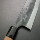 Santoku White Steel #1 Kurouchi Manche en Buffle et Noyer 165mm-[Musashi]-[Couteaux de cuisine japonais]