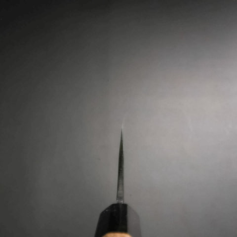Santoku White Steel #1 Kurouchi Manche en Buffle et Noyer 165mm-[Musashi]-[Couteaux de cuisine japonais]
