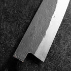 Santoku White Steel #1 Kurouchi Tsuchime Manche en Buffle et Ébène 170mm-[Musashi]-[Couteaux de cuisine japonais]