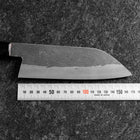 Santoku White Steel #1 Kurouchi Tsuchime Manche en Buffle et Ébène 170mm-[Musashi]-[Couteaux de cuisine japonais]