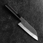 Santoku White Steel #1 Kurouchi Tsuchime Manche en Buffle et Ébène 170mm-[Musashi]-[Couteaux de cuisine japonais]
