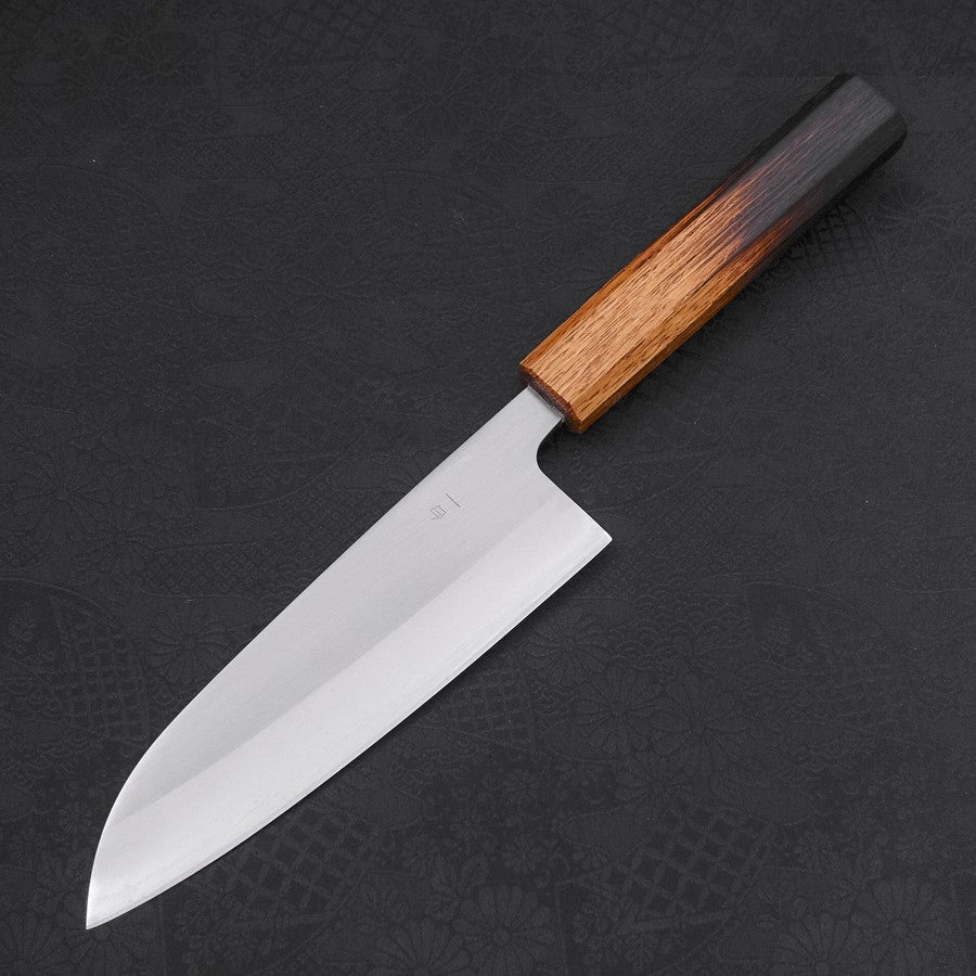 Santoku White Steel #1 Poli Manche Yaki Urushi 165mm-[Musashi]-[Couteaux de cuisine japonais]