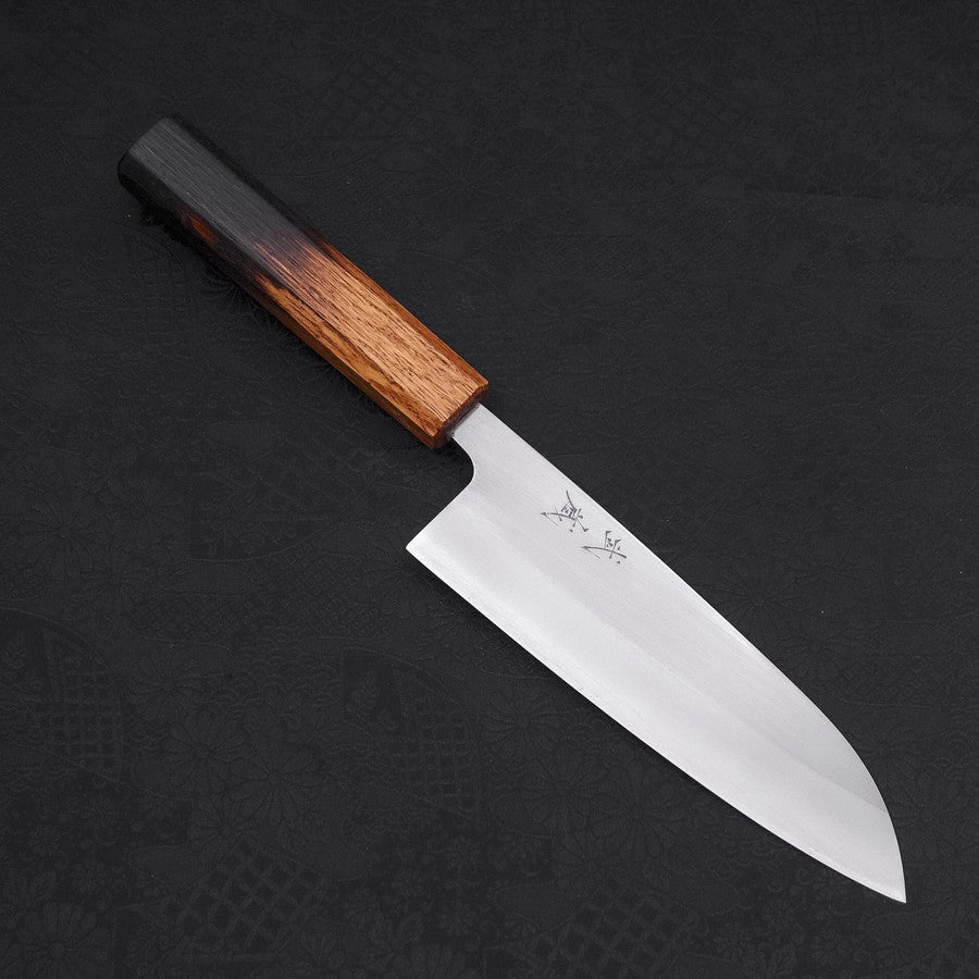 Santoku White Steel #1 Poli Manche Yaki Urushi 165mm-[Musashi]-[Couteaux de cuisine japonais]