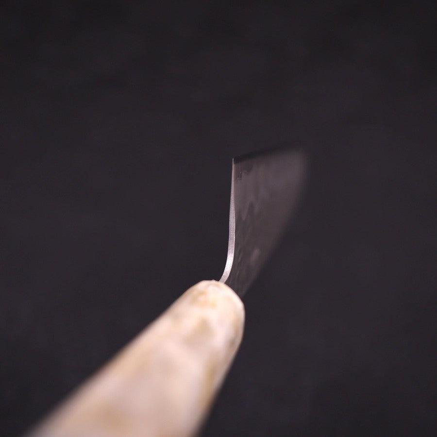 Santoku White Steel #1 Revêtement Inox Tsuchime Manche Océan Bleu et Blanc 165mm-[Musashi]-[Couteaux de cuisine japonais]