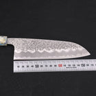 Santoku White Steel #1 Revêtement Inox Tsuchime Manche Océan Mélange Blanc 165mm-[Musashi]-[Couteaux de cuisine japonais]