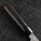Santoku White Steel #2 Kasumi Biseau Simple Chokin Pagode à Cinq Etages Manche en Buffle et Ébène 155mm-[Musashi]-[Couteaux de cuisine japonais]