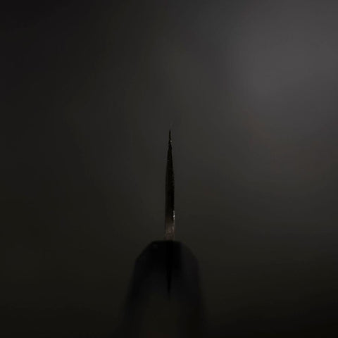 Santoku White Steel #2 Kasumi Chokin Nami-Fuji Manche en Buffle et Ébène 180mm-[Musashi]-[Couteaux de cuisine japonais]