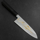 Santoku White Steel #2 Kasumi Chokin Nami-Fuji Manche en Buffle et Ébène 180mm-[Musashi]-[Couteaux de cuisine japonais]