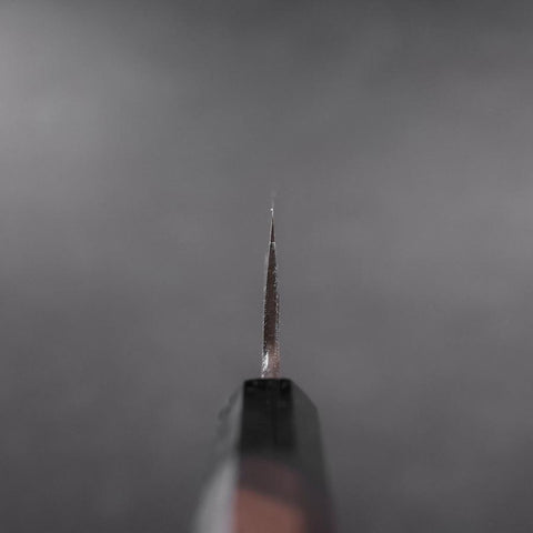 Santoku White Steel #2 Kasumi Chokin Sakura Fuji Manche en Buffle et Ébène 180mm-[Musashi]-[Couteaux de cuisine japonais]