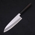 Santoku White Steel #2 Kasumi Chokin Samourai Pleine Lune Manche en Buffle et Ébène 180mm-[Musashi]-[Couteaux de cuisine japonais]