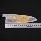 Santoku White Steel #2 Kasumi Chokin Samourai Pleine Lune Manche en Buffle et Ébène 180mm-[Musashi]-[Couteaux de cuisine japonais]