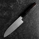 Santoku White Steel #2 Kasumi Simple-Tranchant Chokin Sakura-Fuji Manche en Buffle et Ébène 155mm-[Musashi]-[Couteaux de cuisine japonais]