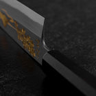 Santoku White Steel #2 Kasumi Simple-Tranchant Chokin Sakura-Fuji Manche en Buffle et Ébène 155mm-[Musashi]-[Couteaux de cuisine japonais]