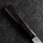 Santoku White Steel #2 Kasumi Simple-Tranchant Chokin Sakura-Fuji Manche en Buffle et Ébène 155mm-[Musashi]-[Couteaux de cuisine japonais]
