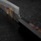 Santoku White Steel #2 Kasumi Simple-Tranchant Chokin Samourai Nouvelle Lune Manche en Buffle et Ébène 155mm-[Musashi]-[Couteaux de cuisine japonais]