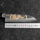 Santoku White Steel #2 Kasumi Simple-Tranchant Chokin Samourai Nouvelle Lune Manche en Buffle et Ébène 155mm-[Musashi]-[Couteaux de cuisine japonais]