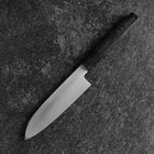 Santoku White Steel #2 Kasumi Simple-Tranchant Chokin Samourai Pleine Lune Manche en Buffle et Ébène 155mm-[Musashi]-[Couteaux de cuisine japonais]