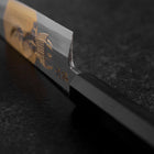 Santoku White Steel #2 Kasumi Simple-Tranchant Chokin Samourai Pleine Lune Manche en Buffle et Ébène 155mm-[Musashi]-[Couteaux de cuisine japonais]