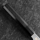Santoku White Steel #2 Kasumi Simple-Tranchant Chokin Samourai Pleine Lune Manche en Buffle et Ébène 155mm-[Musashi]-[Couteaux de cuisine japonais]