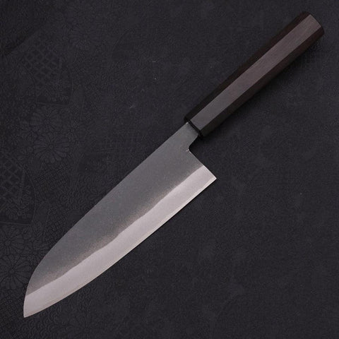 Santoku White Steel #2 Kurouchi Chokin Aigle Manche en Buffle et Ébène 170mm-[Musashi]-[Couteaux de cuisine japonais]