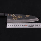 Santoku White Steel #2 Kurouchi Chokin Aigle Manche en Buffle et Ébène 170mm-[Musashi]-[Couteaux de cuisine japonais]
