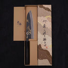 Santoku White Steel #2 Kurouchi Chokin Aigle Manche en Buffle et Ébène 170mm-[Musashi]-[Couteaux de cuisine japonais]