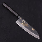 Santoku White Steel #2 Kurouchi Chokin Aigle Manche en Buffle et Ébène 170mm-[Musashi]-[Couteaux de cuisine japonais]
