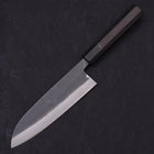 Santoku White Steel #2 Kurouchi Chokin Grenouille Kappa Manche en Buffle et Ébène 170mm-[Musashi]-[Couteaux de cuisine japonais]