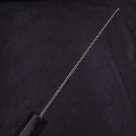 Santoku White Steel #2 Kurouchi Chokin Tigre-Bambou Manche en Buffle et Ébène 170mm-[Musashi]-[Couteaux de cuisine japonais]