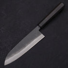 Santoku White Steel #2 Kurouchi Chokin Ukiyo-e Manche en Buffle et Ébène 170mm-[Musashi]-[Couteaux de cuisine japonais]