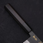Santoku White Steel #2 Kurouchi Chokin Ukiyo-e Manche en Buffle et Ébène 170mm-[Musashi]-[Couteaux de cuisine japonais]