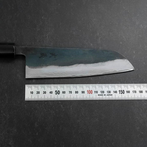 Santoku White Steel #2 Kurouchi Damas Manche en Buffle et Magnolia 165mm-[Musashi]-[Couteaux de cuisine japonais]