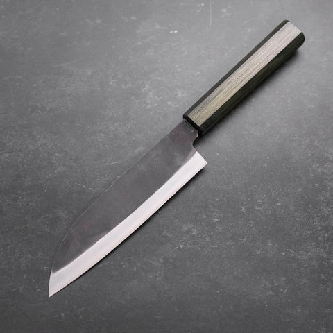 Santoku White Steel #2 Kurouchi Manche Urushi Vert 165mm-[Musashi]-[Couteaux de cuisine japonais]